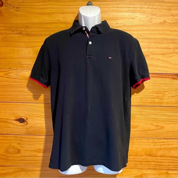 Tommy Hilfiger Other - Tommy Hilfiger Men’s Navy Blue Custom Fit Short Sleeve Polo Shirt Large